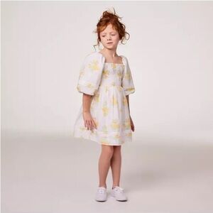 Janie and Jack Natalie Floral Smocked Bubble Sleeve Dress